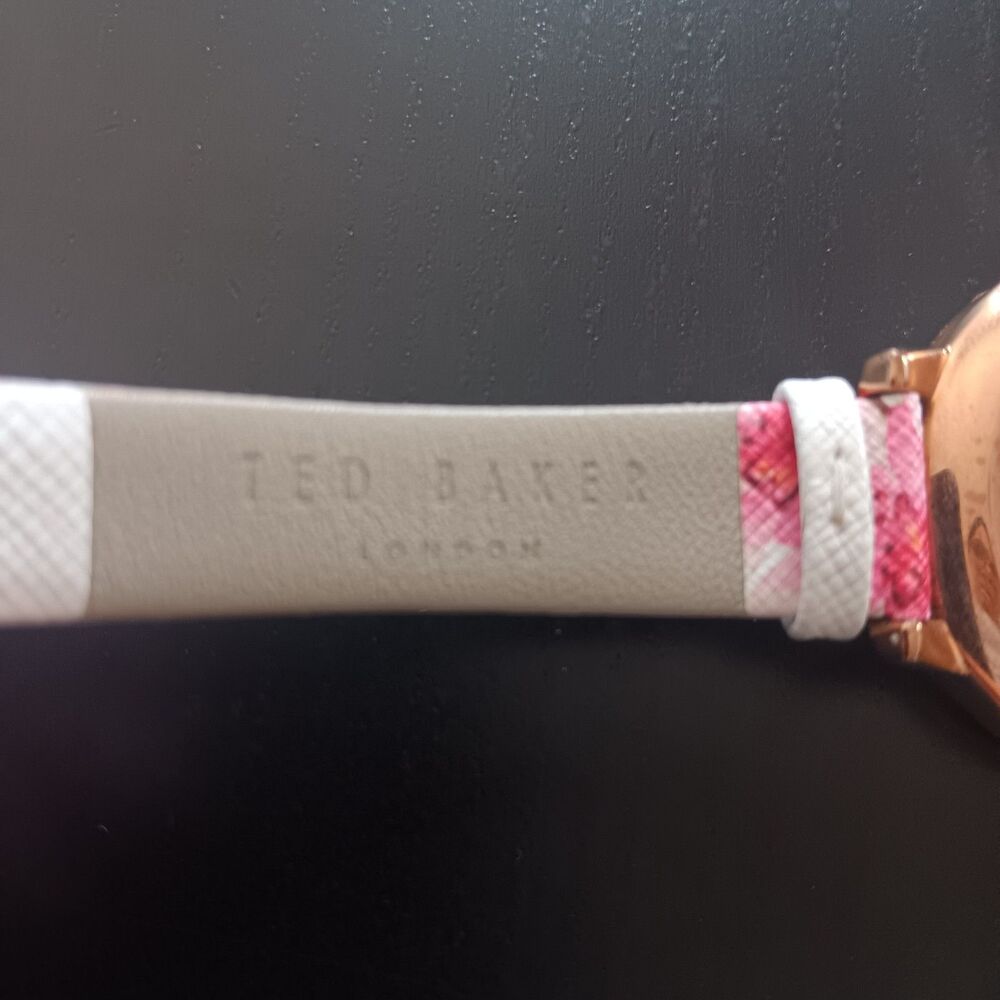 Ted Baker London 38mm steel silver dial ladies quartz watch gold tone floral - Picture 3 of 10